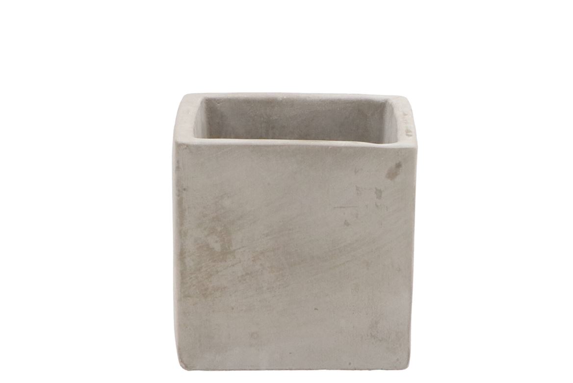 Concrete Grey Pot Square 9x9x9cm