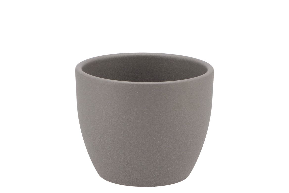 Ceramic Grey Structure Pot 7x6cm