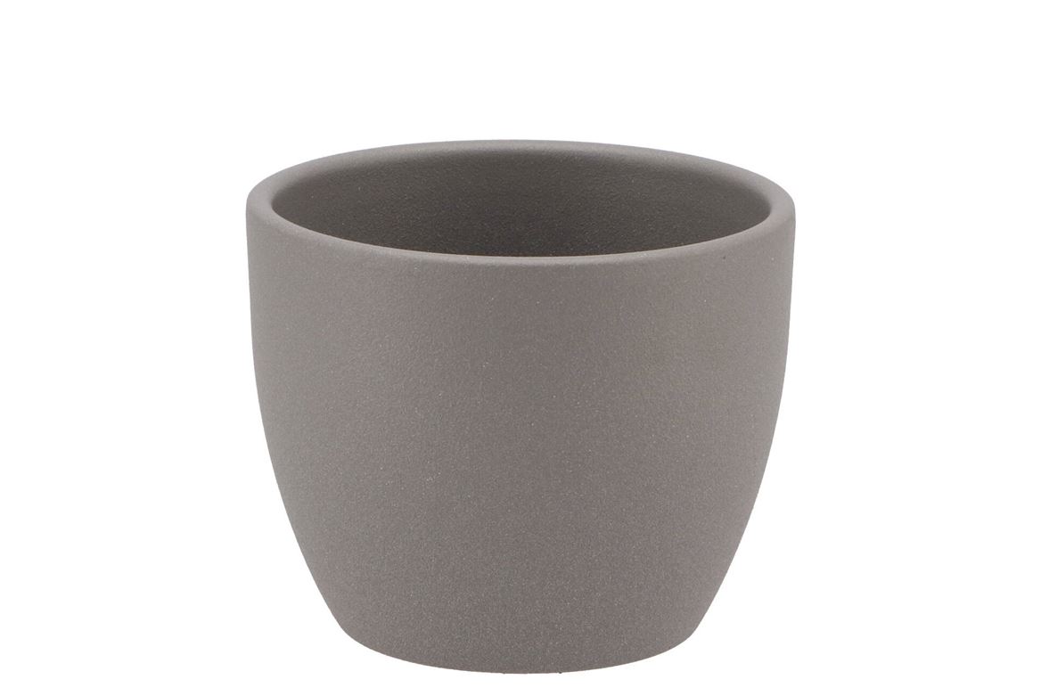 Ceramic Grey Structure Pot 10x8,5cm