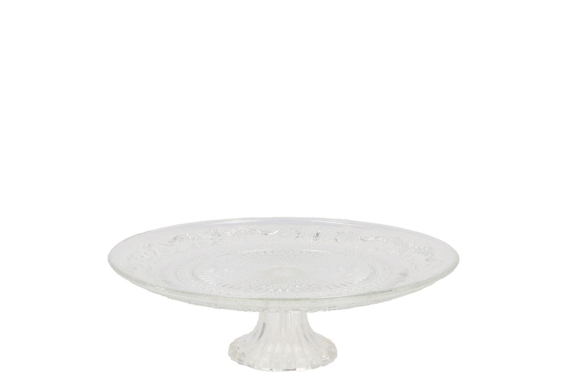 Dayah Transparent Glass Plate On Foot 15x8cm
