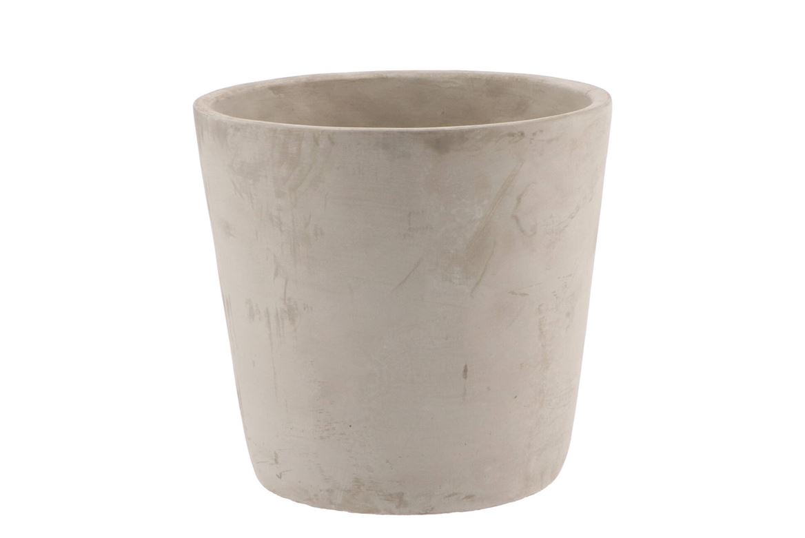 Concrete Grey Pot Round Grey 17x16cm