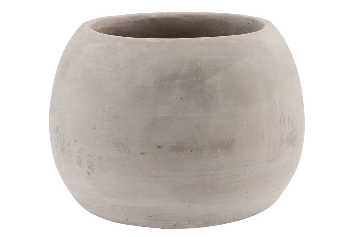Concrete Grey Pot Sphere 24x20cm