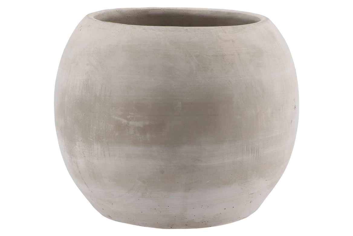 Concrete Grey Pot Sphere 28x24cm Nm