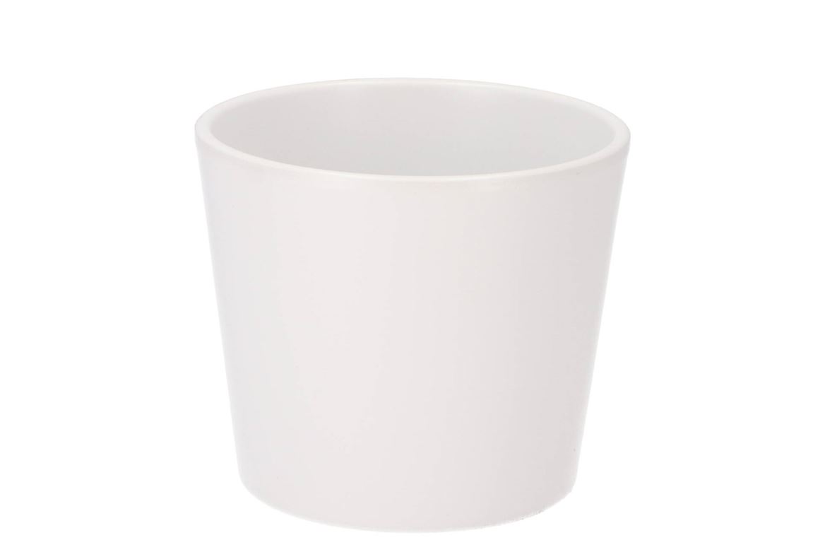 Ceramic White Matt Pot 13x12cm