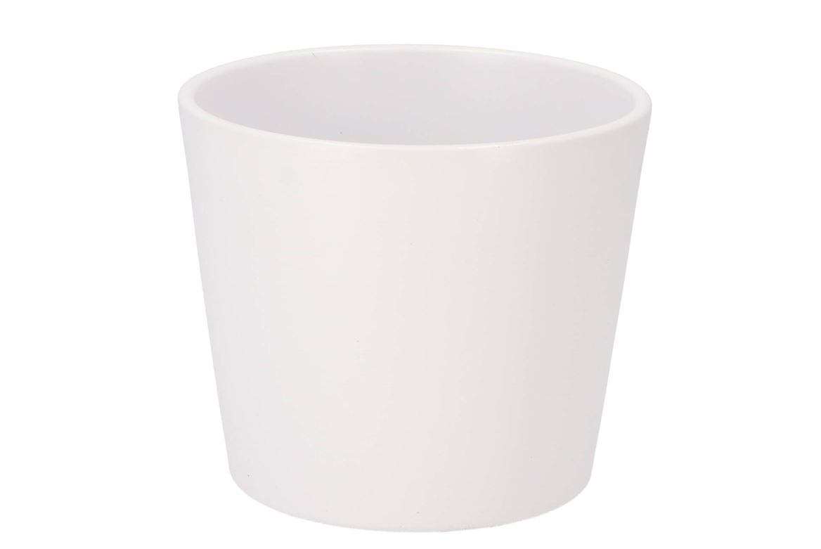 Ceramic White Matt Pot 15x13,5cm