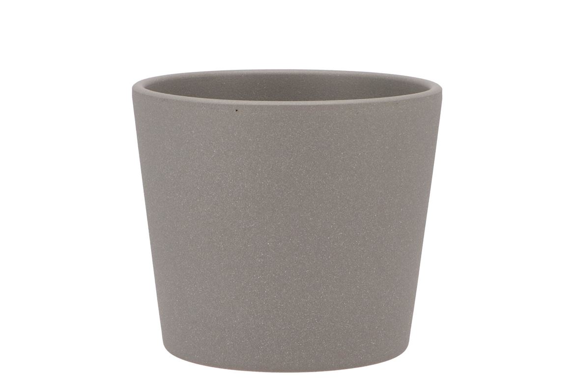 Ceramic Grey Structure Pot 13x12cm