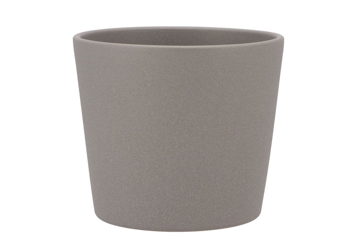 Ceramic Grey Structure Pot 15x13,5cm