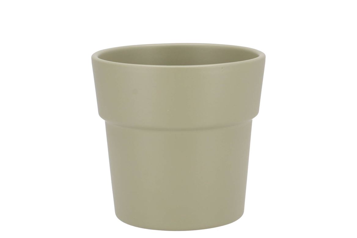 Ceramic Pistache Matt Pot Orchid Edge 13x12,5cm