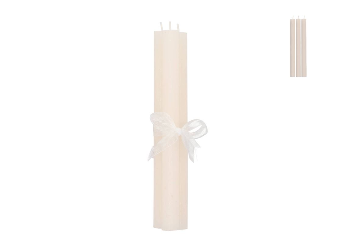 Candle Frosty Taper Cozy Sand Mix 2x25cm