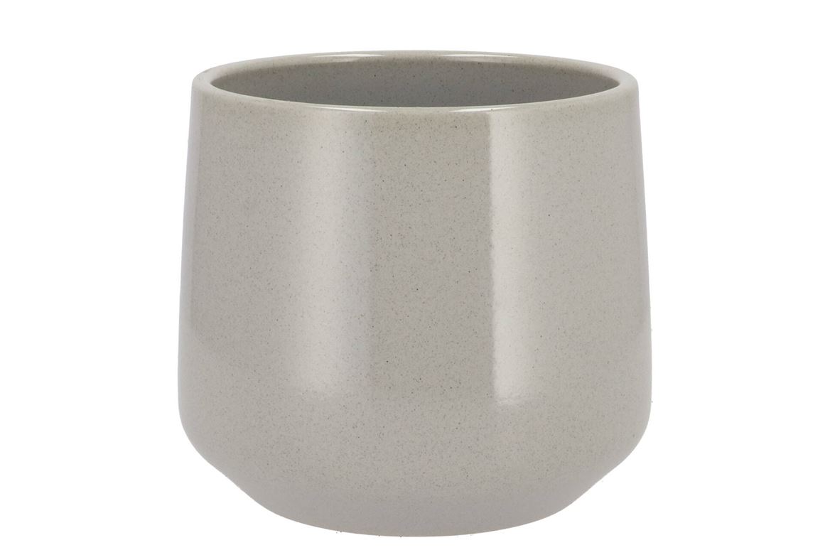 Ceramic Grey Stone Pot Berlin 18x15,5cm