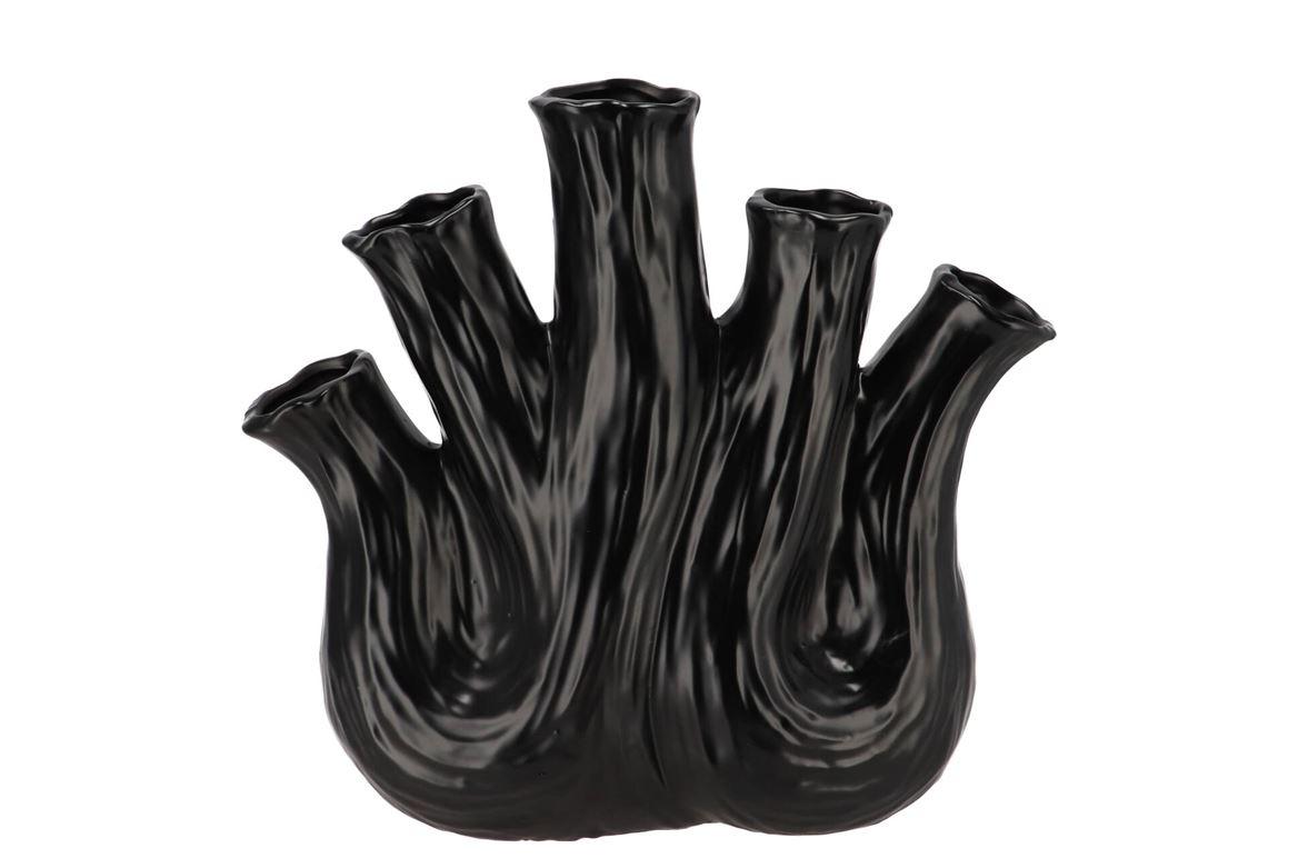 Aglio Black Vase Oval 36x17x33cm Nm