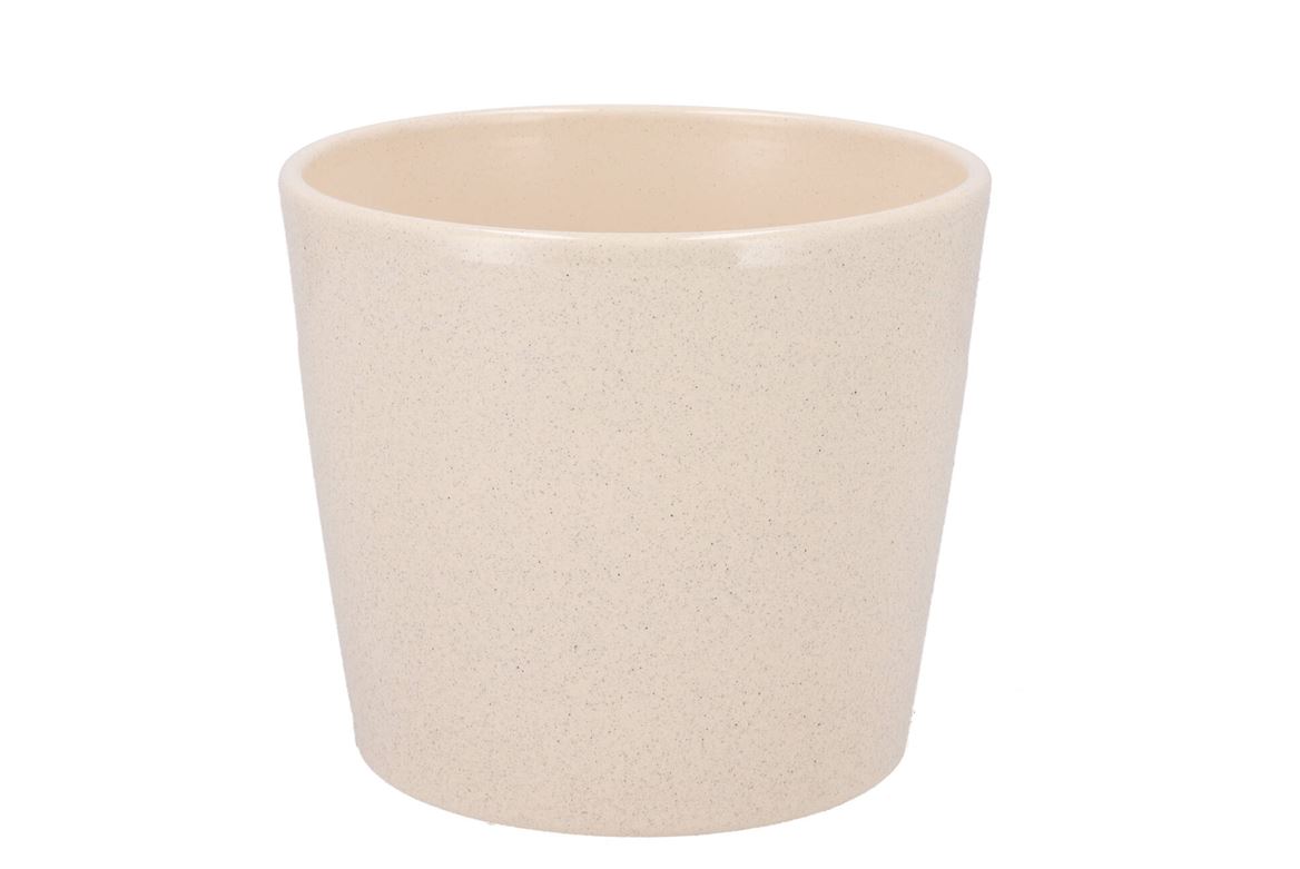 Ceramic Beige Stone Pot 15x13,5cm