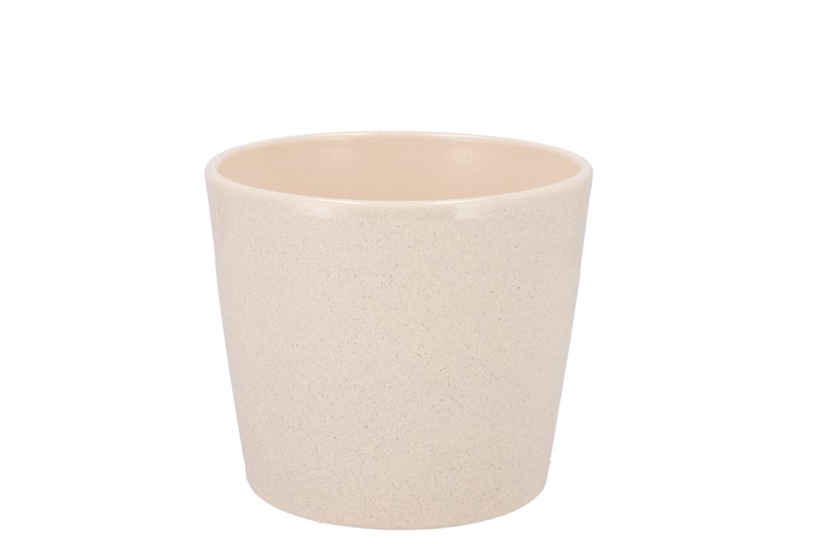 Ceramic Beige Stone Pot 11x9,5cm