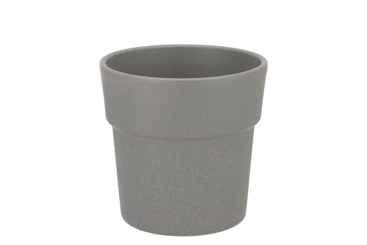 Ceramic Grey Structure Pot Orchid Edge 13x12,5cm