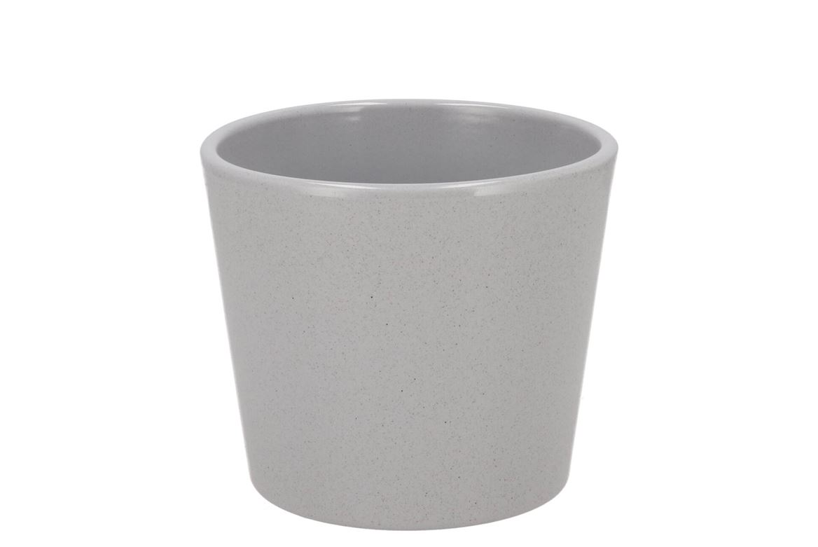 Ceramic Grey Stone Pot 13x12cm