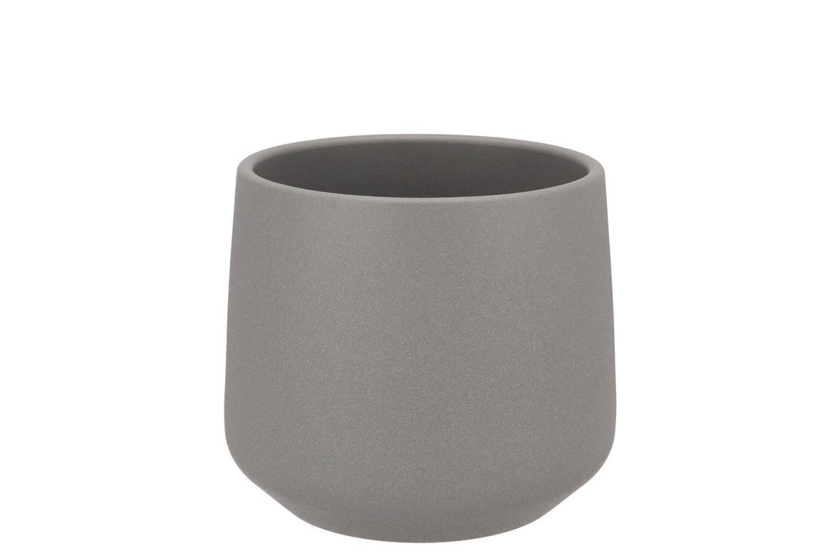 Ceramic Grey Structure Pot Berlin 16x14,5cm