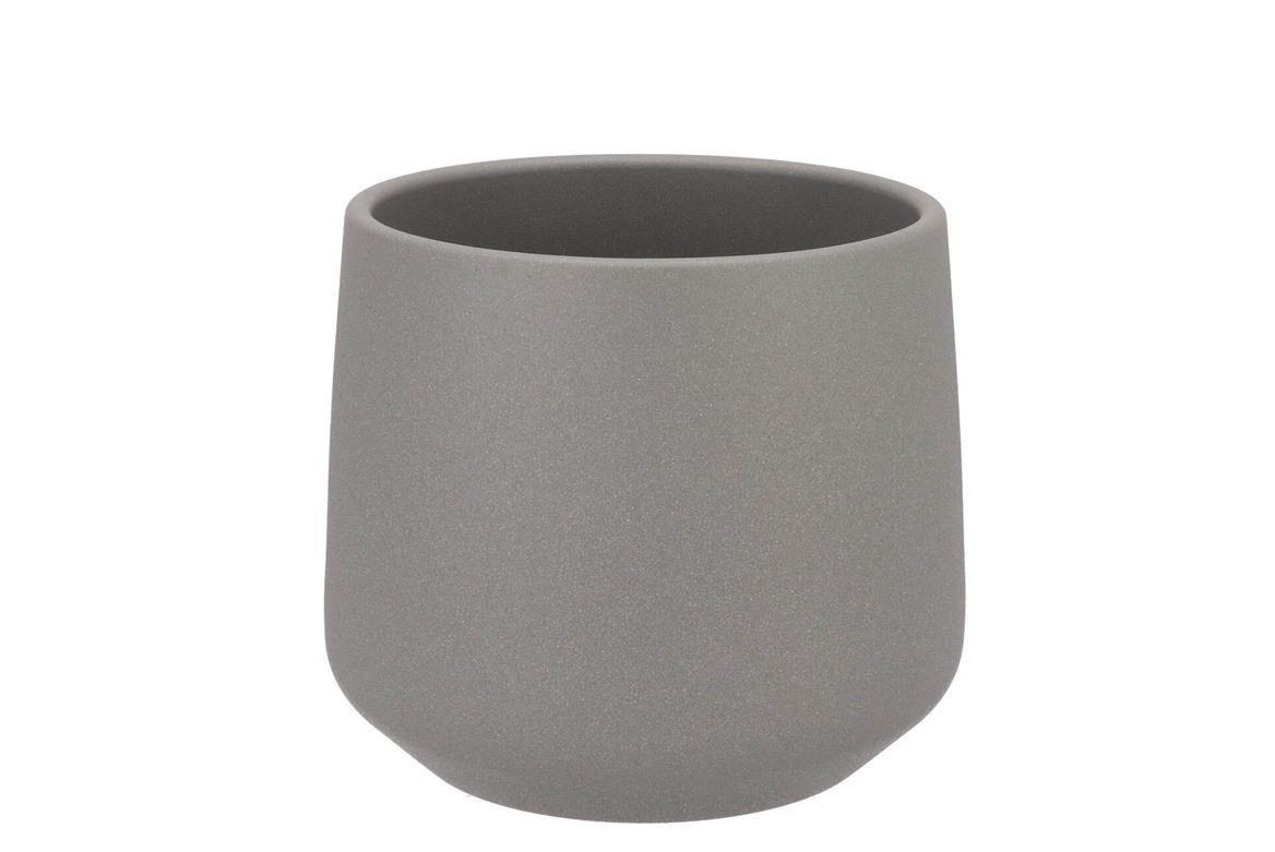 Ceramic Grey Structure Pot Berlin 18x15,5cm