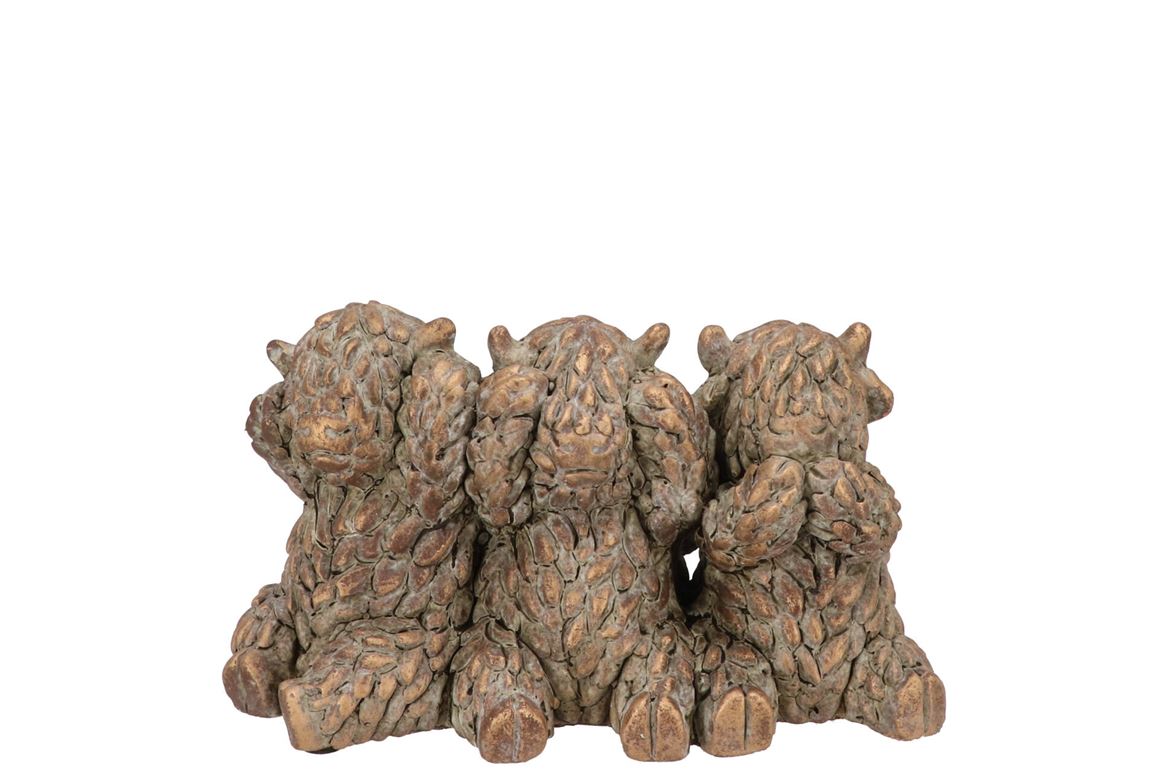 Concrete Golden Bull Deco 20x10x12cm