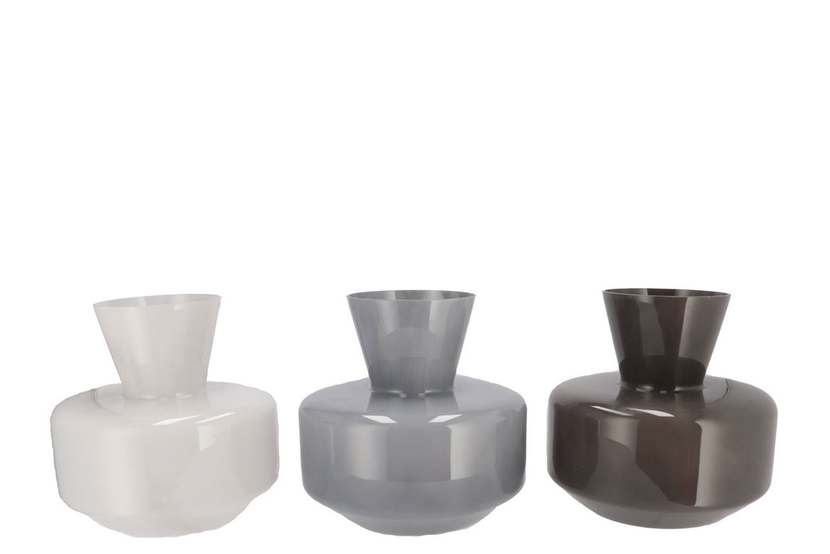 Beau Dutch Grey Mix Neck Sphere Vase Ass 26x25cm Nm