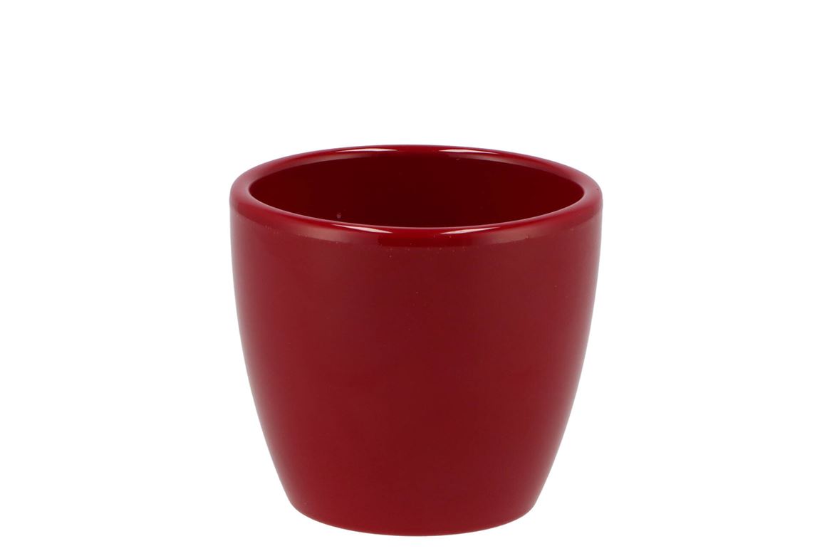 Ceramic Wine Red Shiny Pot 7x6cm
