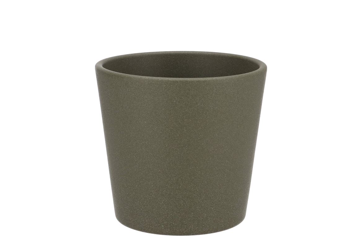 Ceramic Capers Green Matt Pot Orchid Berlin 14x13,5cm