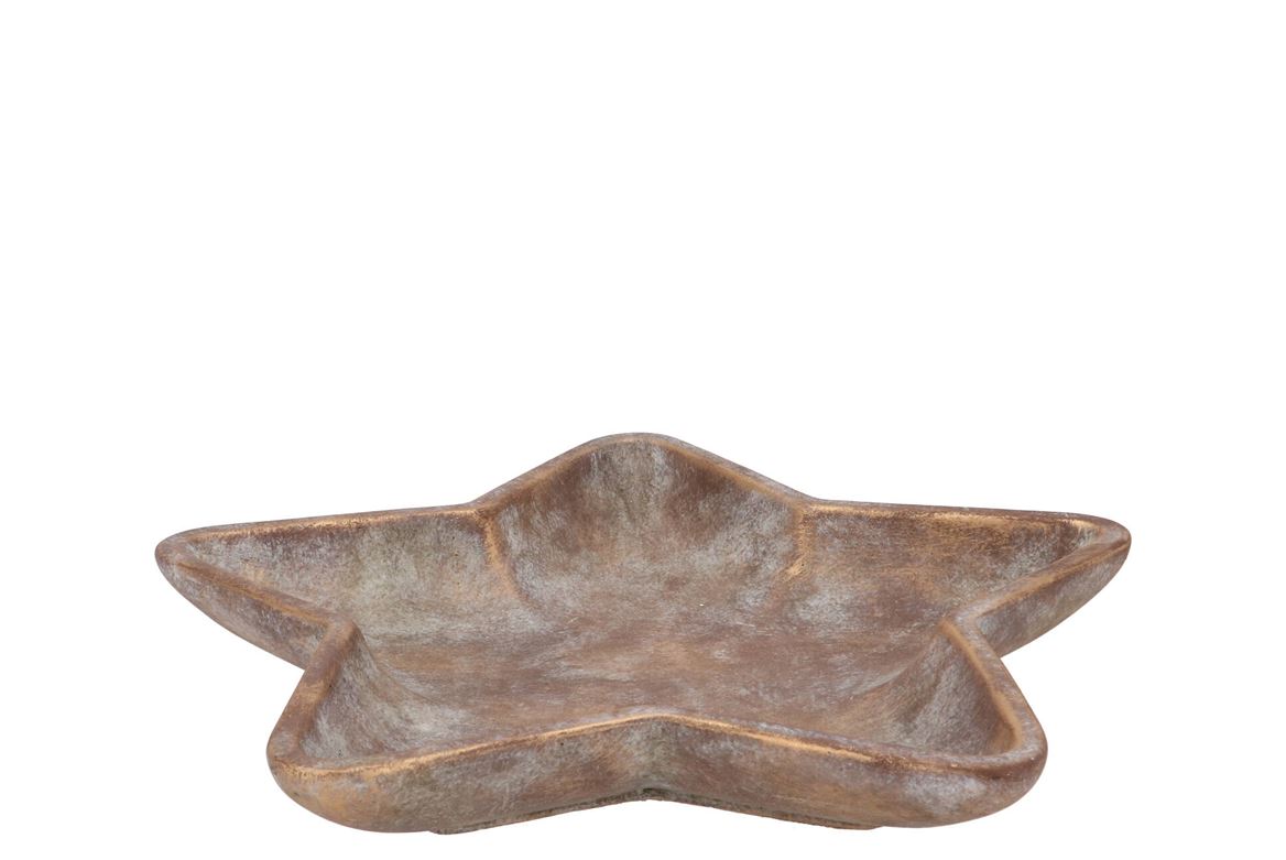 Concrete Golden Star Plate 35x35x5cm Nm