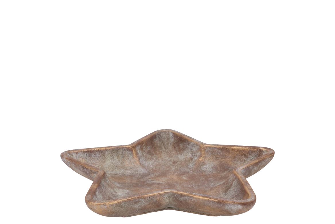 Concrete Golden Star Plate 28x28x5cm Nm