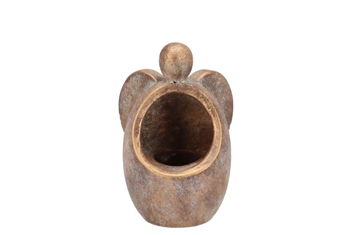 Concrete Golden Angel Pot 12x11x17cm