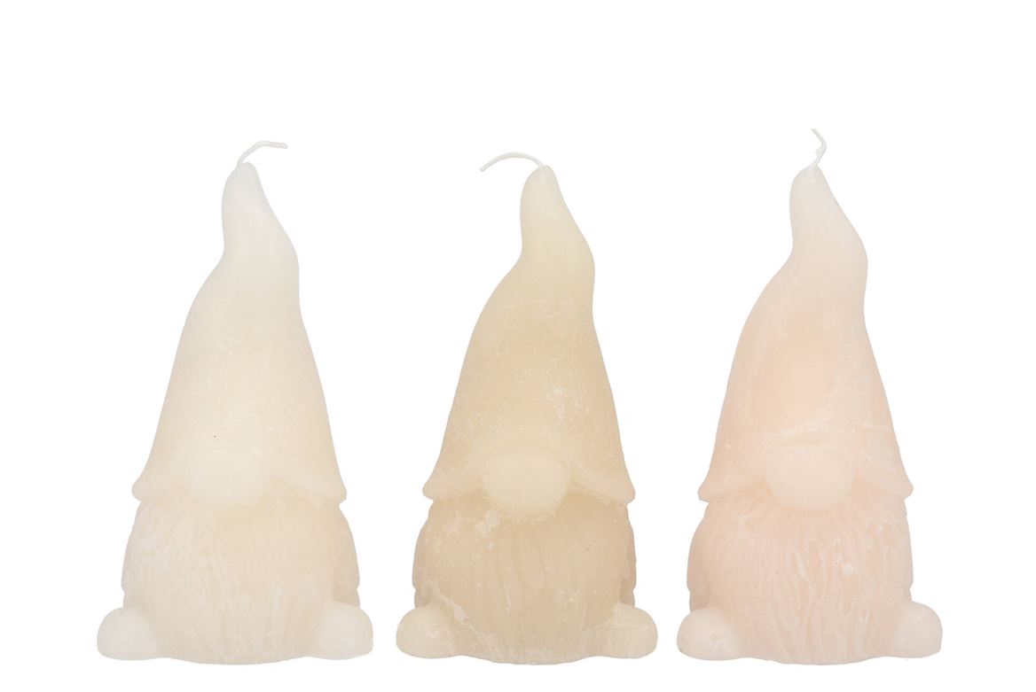 Candle Frosty Gnome Cozy Sand Mix 8x15cm Nm