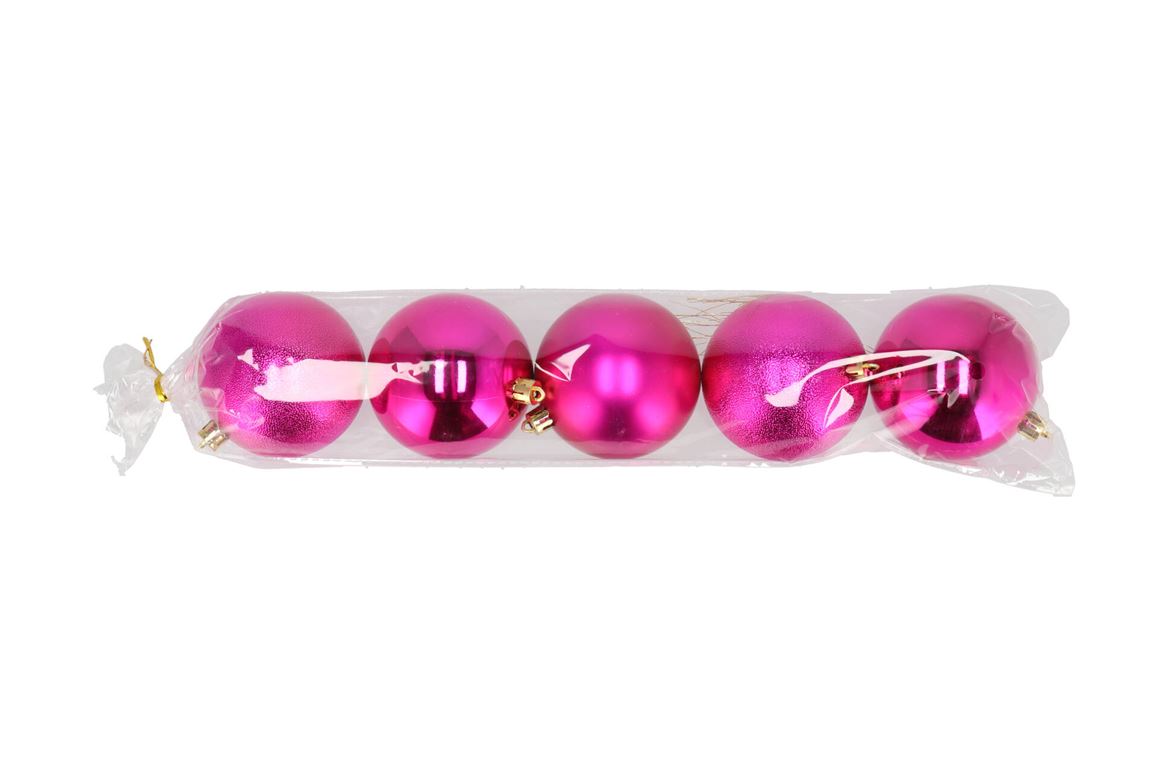 Deco Unbreakable Fuchsia Ball S/5 80mm Nm