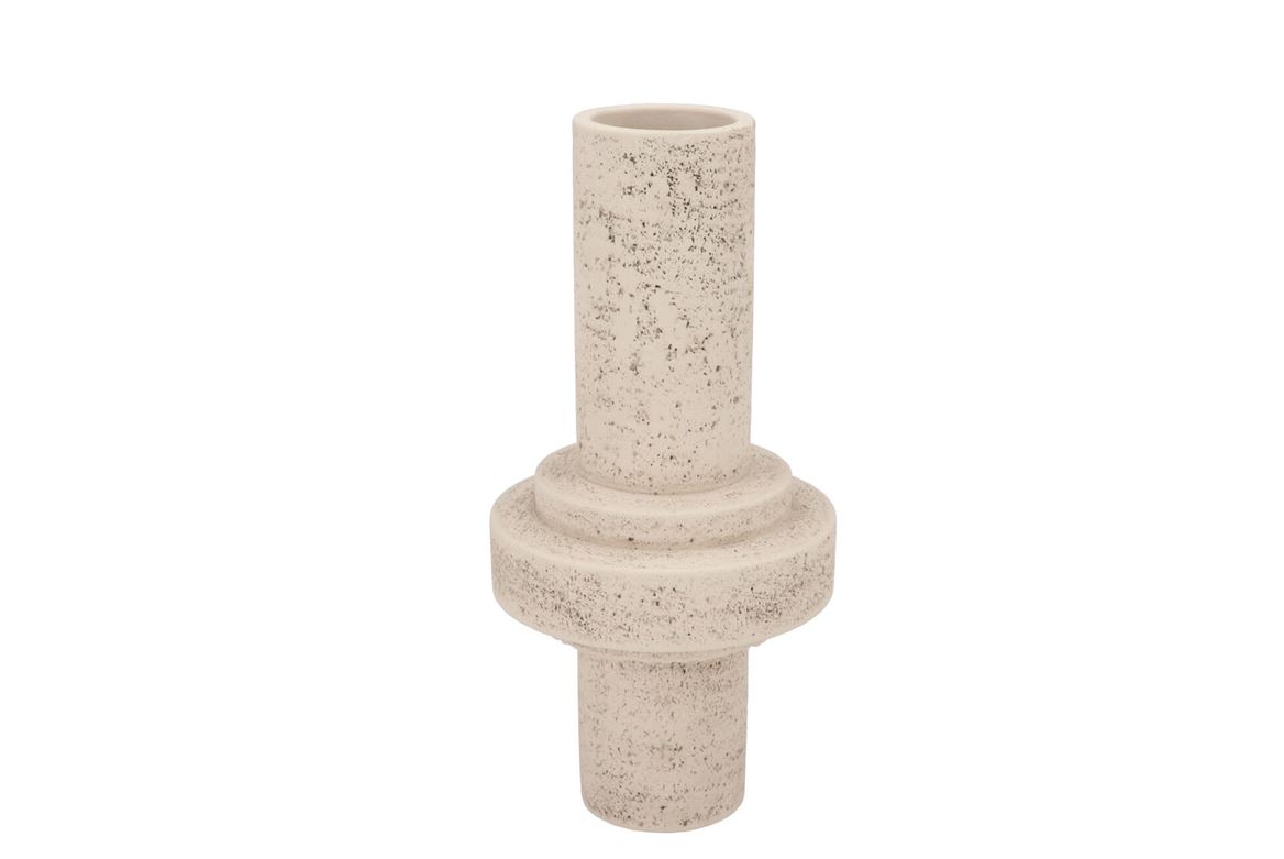 Concrete White Vase Tube 16x16x32cm