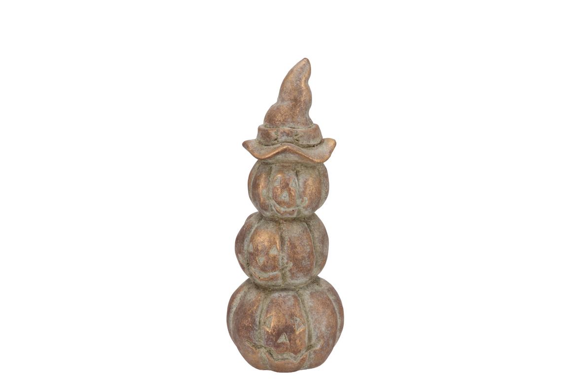 Concrete Golden Gnome Pumpkin 11x11x27cm