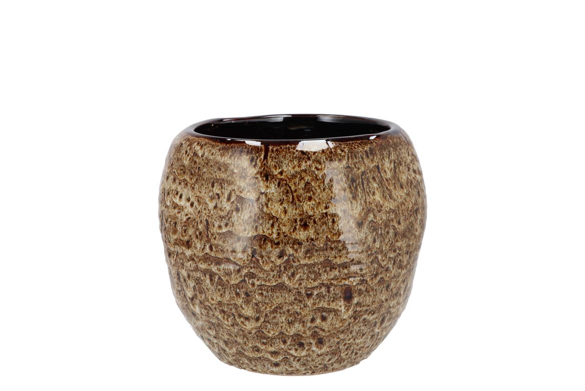 Dana Brown Cat Eye Pot 12x12x10cm
