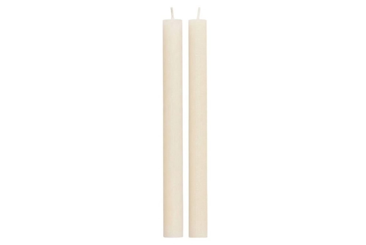 Candle Rustic Dinner Offwhite S/2 3x25cm