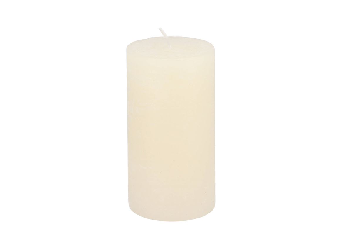 Candle Rustic Pillar Offwhite 7x13cm