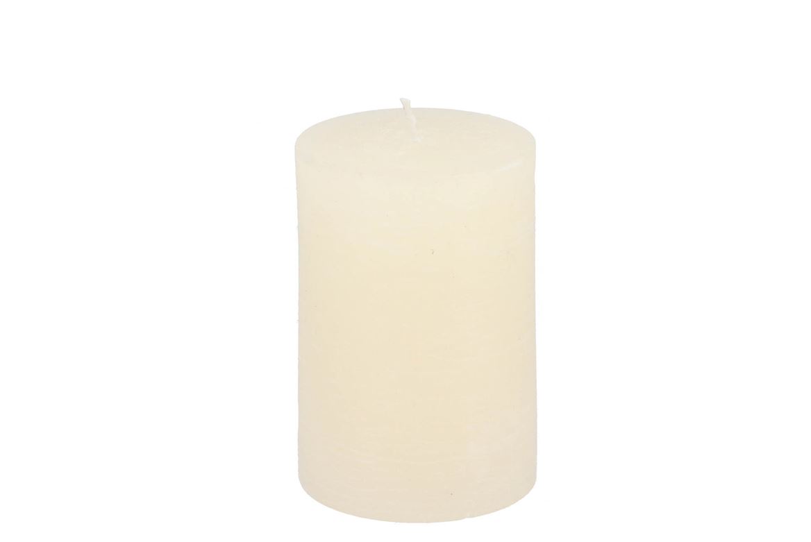 Candle Rustic Pillar Offwhite 7x10cm