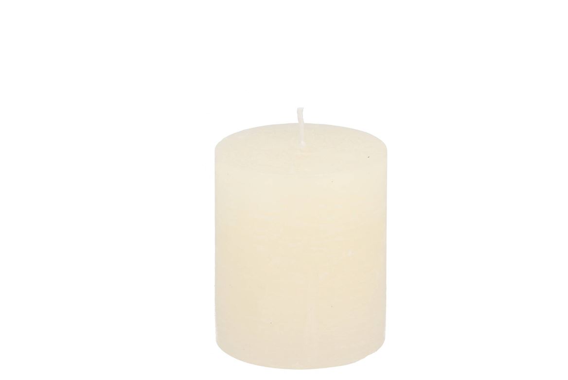 Candle Rustic Pillar Offwhite 7x8cm