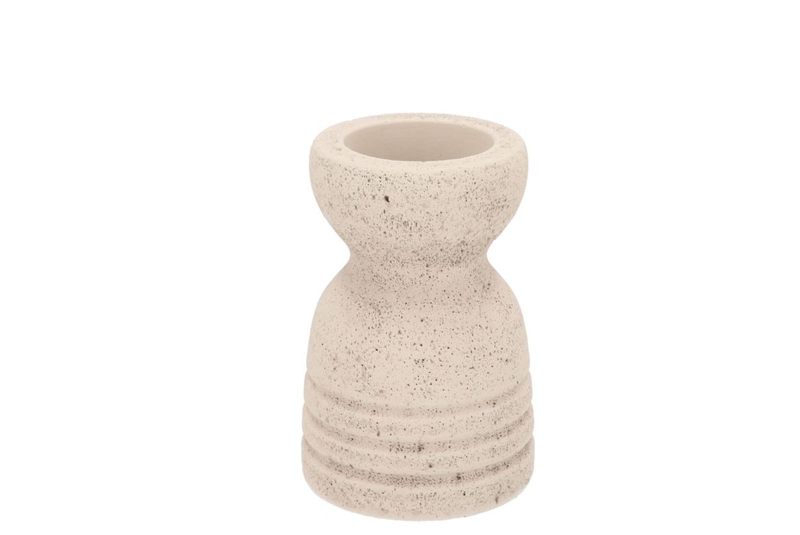 Concrete White Candle Holder 9x9x12cm